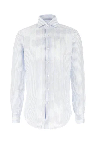 BARBA NAPOLI PRINTED LINEN SHIRT