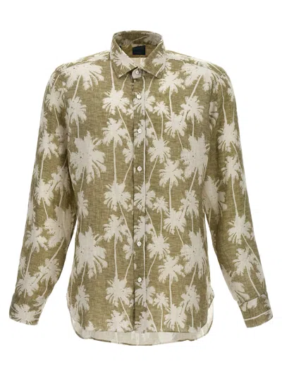 Barba Napoli Printed Palm Shirt In Green