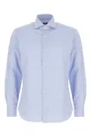 Barba Napoli Printed Poplin Shirt In Blue