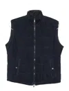 Barba Napoli Quilted Suede Gilet In Blue