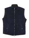 Barba Napoli Quilted Suede Gilet In Blue