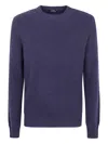 Barba Napoli Barba Round Neck Embroidery Sweater Clothing In Blue