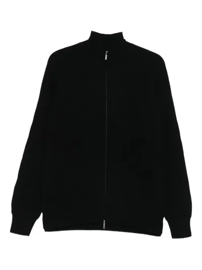Barba Napoli Ribbed Zip-up Cardigan In Blue