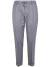 Barba Napoli Barba "rome" Flannel Drawstring Chino Trousers In Gray