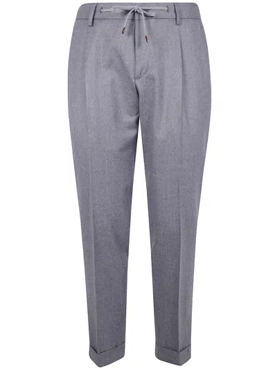 Barba Napoli Roma Flanel Coulisse Chino Trousers In Gray
