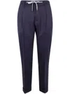 Barba Napoli Roma Pleated Drawstring Trousers In Blue