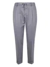Barba Napoli Barba "rome" Flannel Drawstring Chino Trousers In Gray