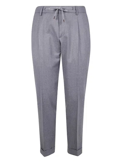Barba Napoli Roma Flanel Coulisse Chino Trousers In Gray