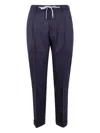 Barba Napoli Roma Pleated Drawstring Trousers In Blue
