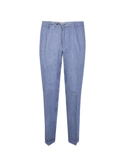 Barba Napoli Roma Pleated Trousers In Blue
