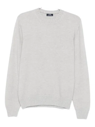 Barba Napoli Round-neck Cashmere Sweater In Gray