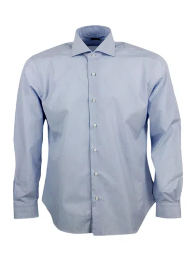Barba Napoli Barba Shirts In Bianco - Celeste