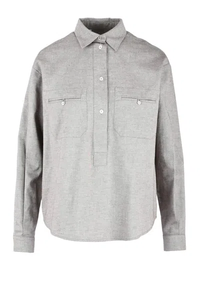 Barba Napoli Shirt Viscose/cotton/cashmere - Grey In Gray