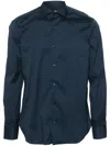 Barba Napoli Man Shirt Navy Blue Size 48 Cotton In White