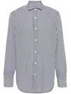Barba Napoli Navy Cotton T-shirt In White