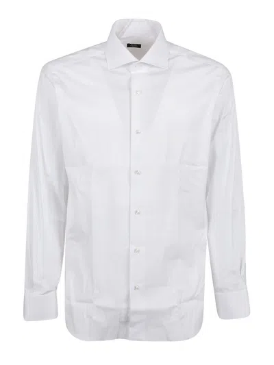 Barba Napoli Long Sleeve Neck Shirt In White