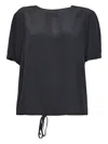 Barba Napoli Barba Black Silk Crewneck Blouse