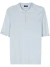 Barba Napoli Short-sleeve Ribbed Polo Shirt In Blue