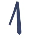 Barba Napoli Pointed Tip Slim Silk Tie With Textured Finish In Blue