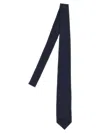 Barba Napoli Pointed Tip Slim Silk Tie With Textured Finish In Black