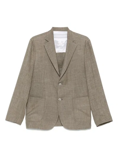 Barba Napoli Single-breasted Blazer In Brown