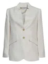 Barba Napoli Barba Blazer Gi1 Single Breasted In Beige Linen