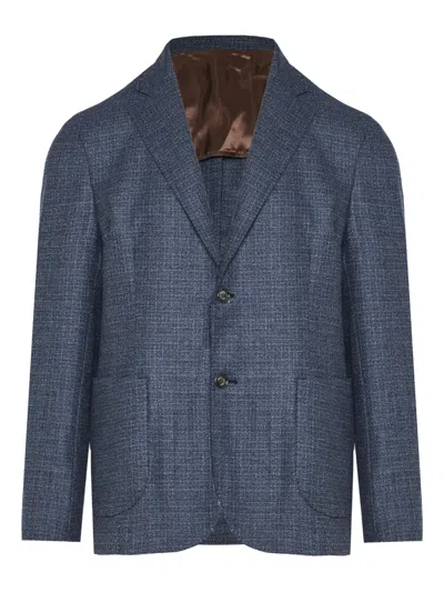 Barba Napoli Single-breasted Blazer In Blue