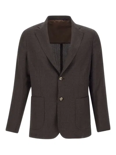 Barba Napoli Single-breasted Blazer In Brown