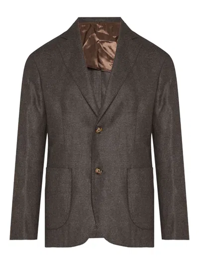Barba Napoli Single-breasted Blazer In Brown
