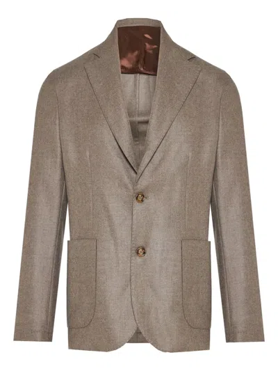 Barba Napoli Single-breasted Blazer In Brown