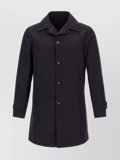 Barba Napoli Single-breasted Trench Coat Featuring Back Vent In Black