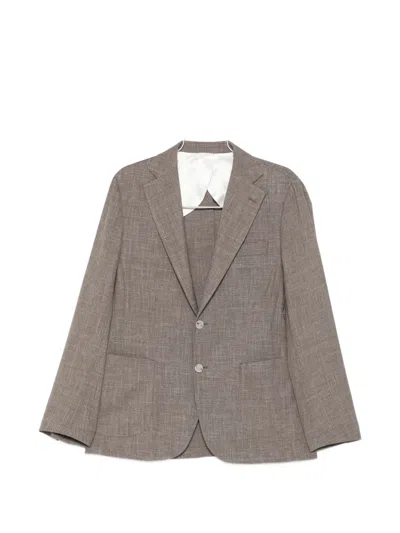 Barba Napoli Single-breasted Blazer In Brown