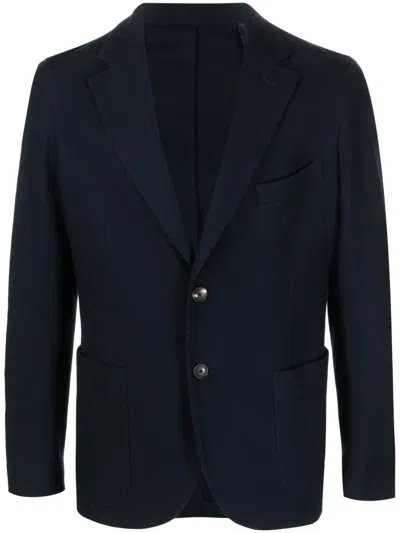 Barba Napoli Single-breasted Cotton Blazer In Blue