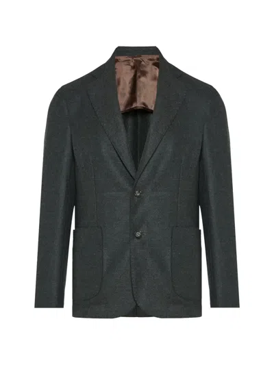 Barba Napoli Single-breasted Notched-lapel Blazer In Green
