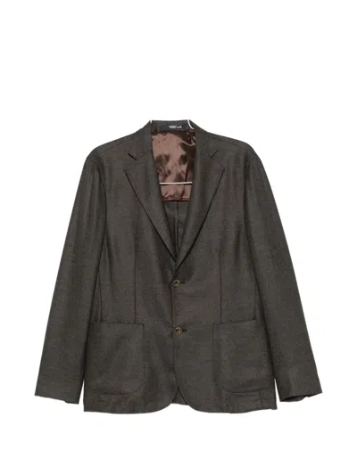 Barba Napoli Single-breasted Notched-lapels Jacket In Brown