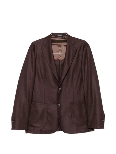 Barba Napoli Single-breasted Notch-lapel Jacket In Brown
