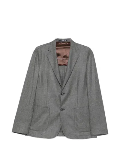 Barba Napoli Single-breasted Notch-lapel Jacket In Gray