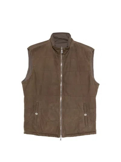 Barba Napoli Sj Kent Quilted Gilet In Brown