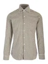 Barba Napoli Slim Fit Checked Shirt In Green
