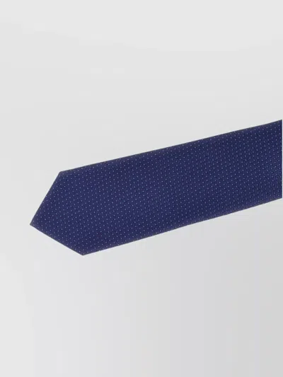Barba Napoli Slim Textured Silk Tie With Standard Width In Blue