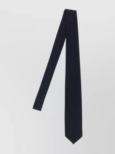 Barba Napoli Slim Wool Tie Textured Fabric In Blue
