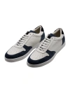 BARBA NAPOLI SNEAKERS IN SOFT AND FINE LEATHER WITH CONTRASTING COLOR SUEDE DETAILS WITH LACE CLOSURE AND SUEDE B