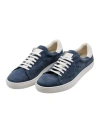 BARBA NAPOLI SNEAKERS IN SOFT AND FINE PERFORATED SUEDE WITH LACE CLOSURE AND LEATHER REAR PART