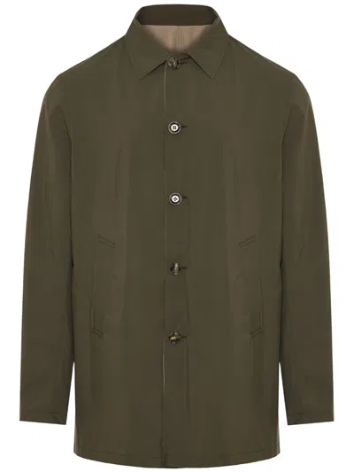 Barba Napoli Spolverino Reversible Shirt Jacket In Green