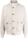 Barba Napoli Spread-collar Suede Shirt Jacket In Grey