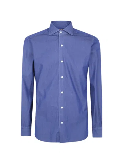 Barba Napoli Spread-collar Button-up Shirt In Blue