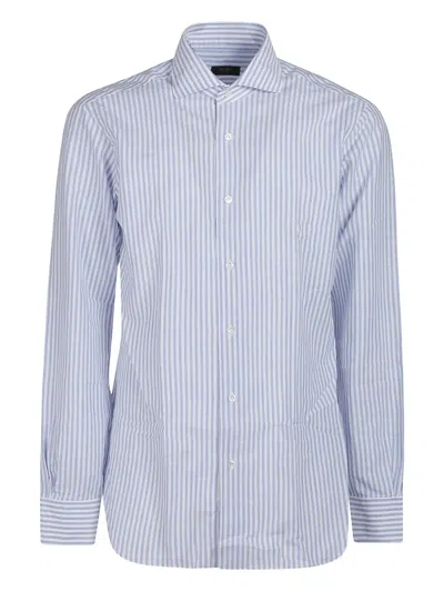 Barba Napoli Striped Cotton Shirt In Black