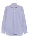 Barba Napoli Striped Cotton Shirt In Blue