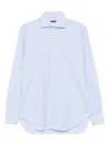 Barba Napoli Striped Cotton Shirt In Blue