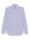 Barba Napoli Striped Cotton Shirt In Blue